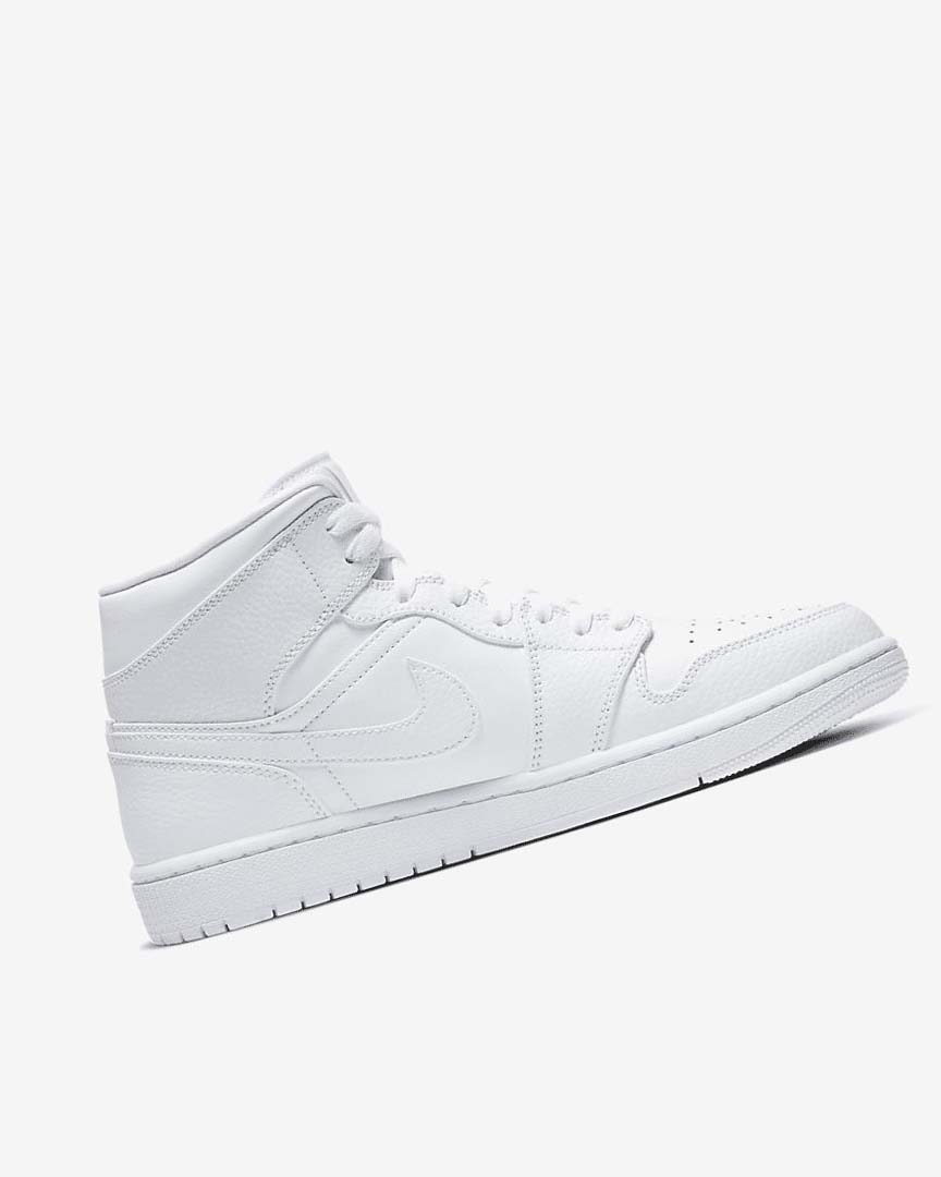 Zapatillas Nike Air Jordan 1 Mid Hombre Blancas Blancas Blancas | CR5050