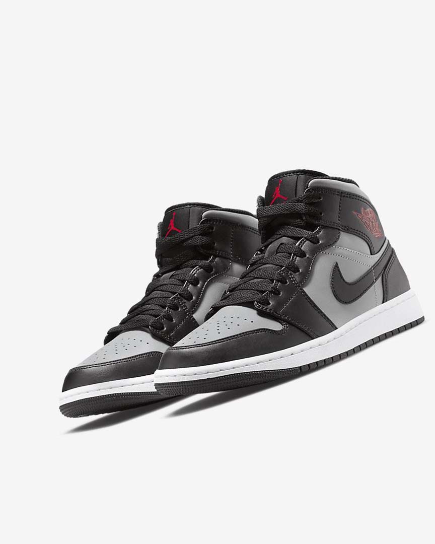 Zapatillas Nike Air Jordan 1 Mid Hombre Negras Gris Blancas Rojas | CR5395