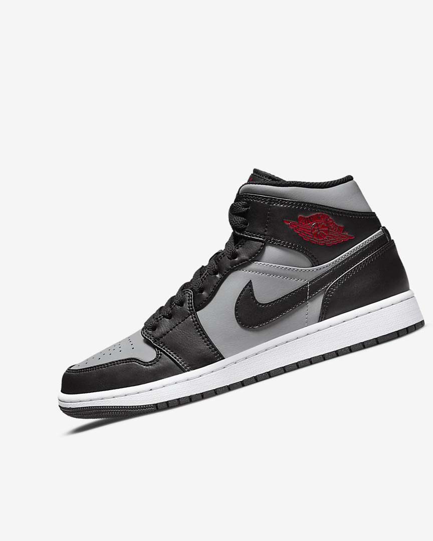 Zapatillas Nike Air Jordan 1 Mid Hombre Negras Gris Blancas Rojas | CR5395