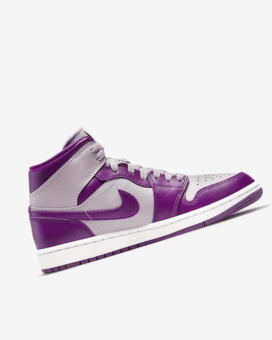 Zapatillas Nike Air Jordan 1 Mid Mujer Gris Rojas Moradas | CR5489