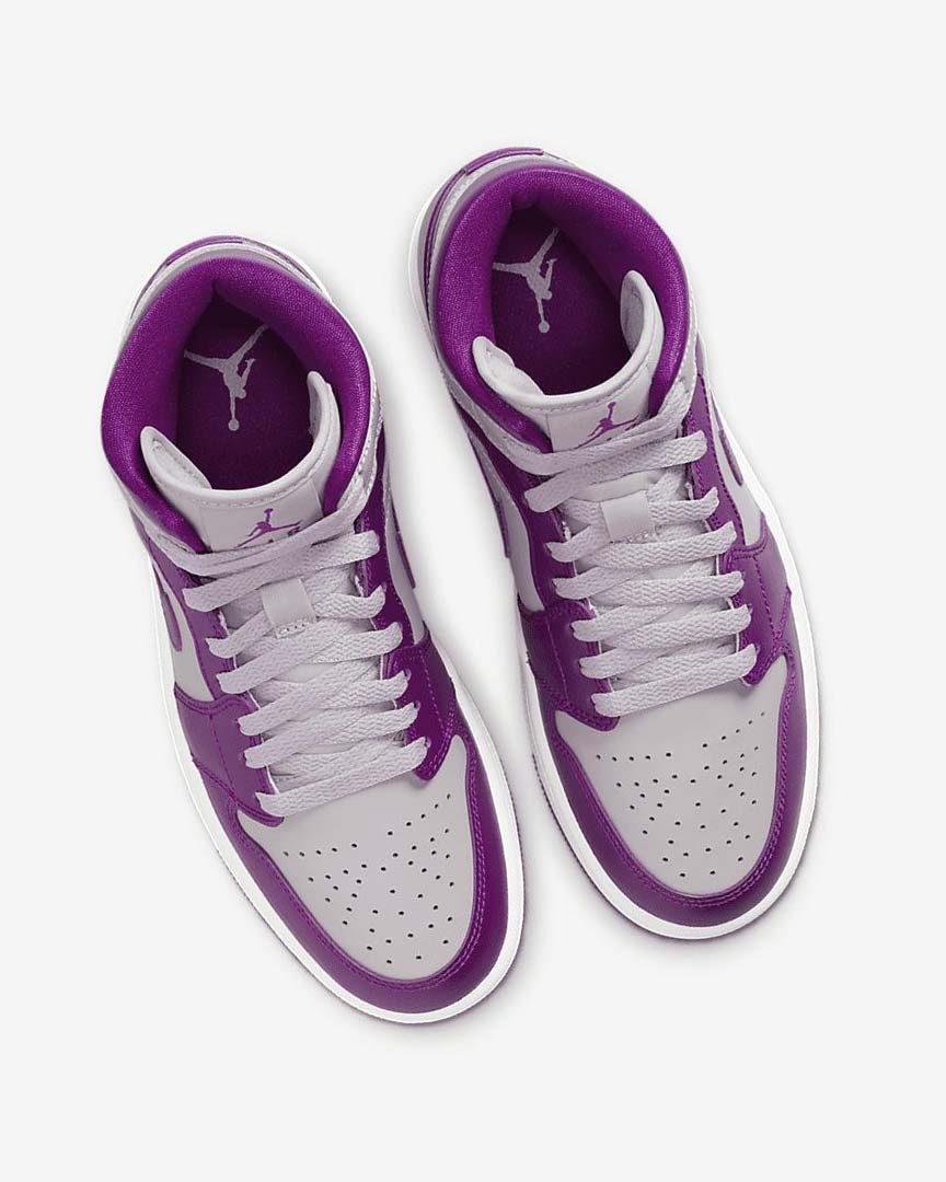 Zapatillas Nike Air Jordan 1 Mid Mujer Gris Rojas Moradas | CR5489