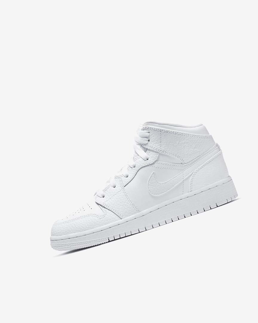 Zapatillas Nike Air Jordan 1 Mid Niño Blancas Blancas Blancas | CR5144