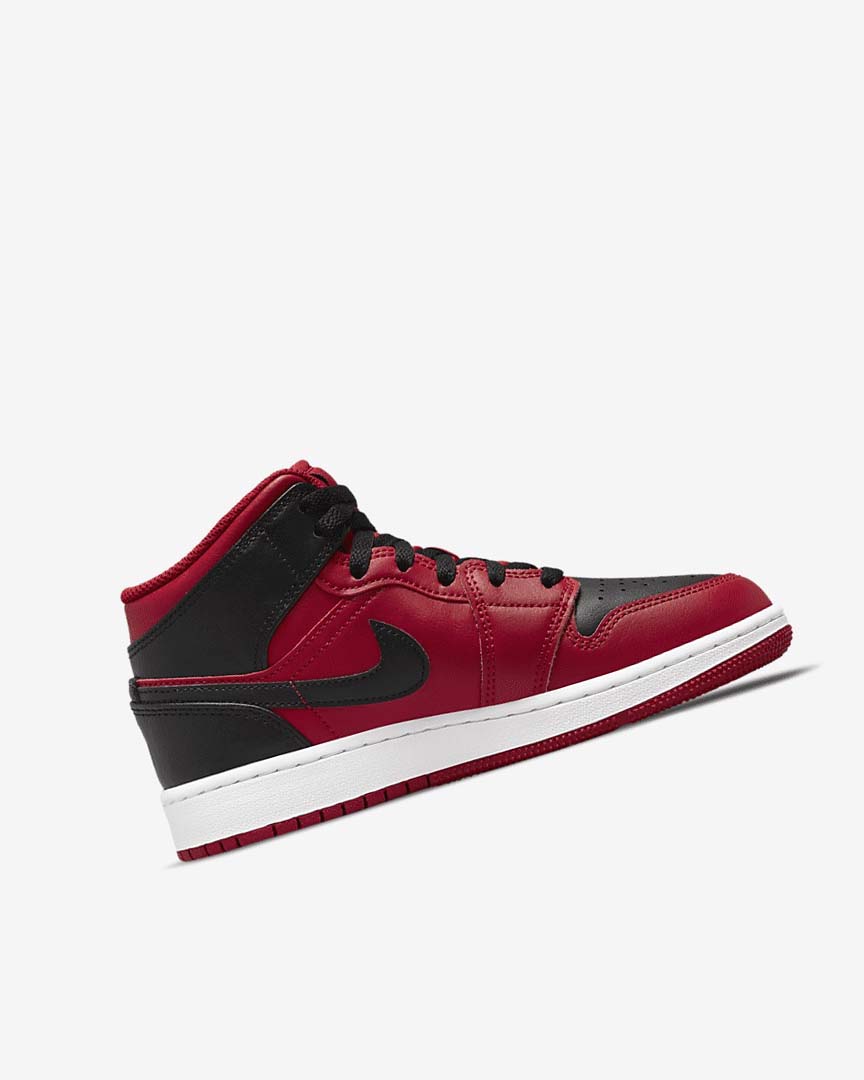 Zapatillas Nike Air Jordan 1 Mid Niño Rojas Blancas Negras | CR5433