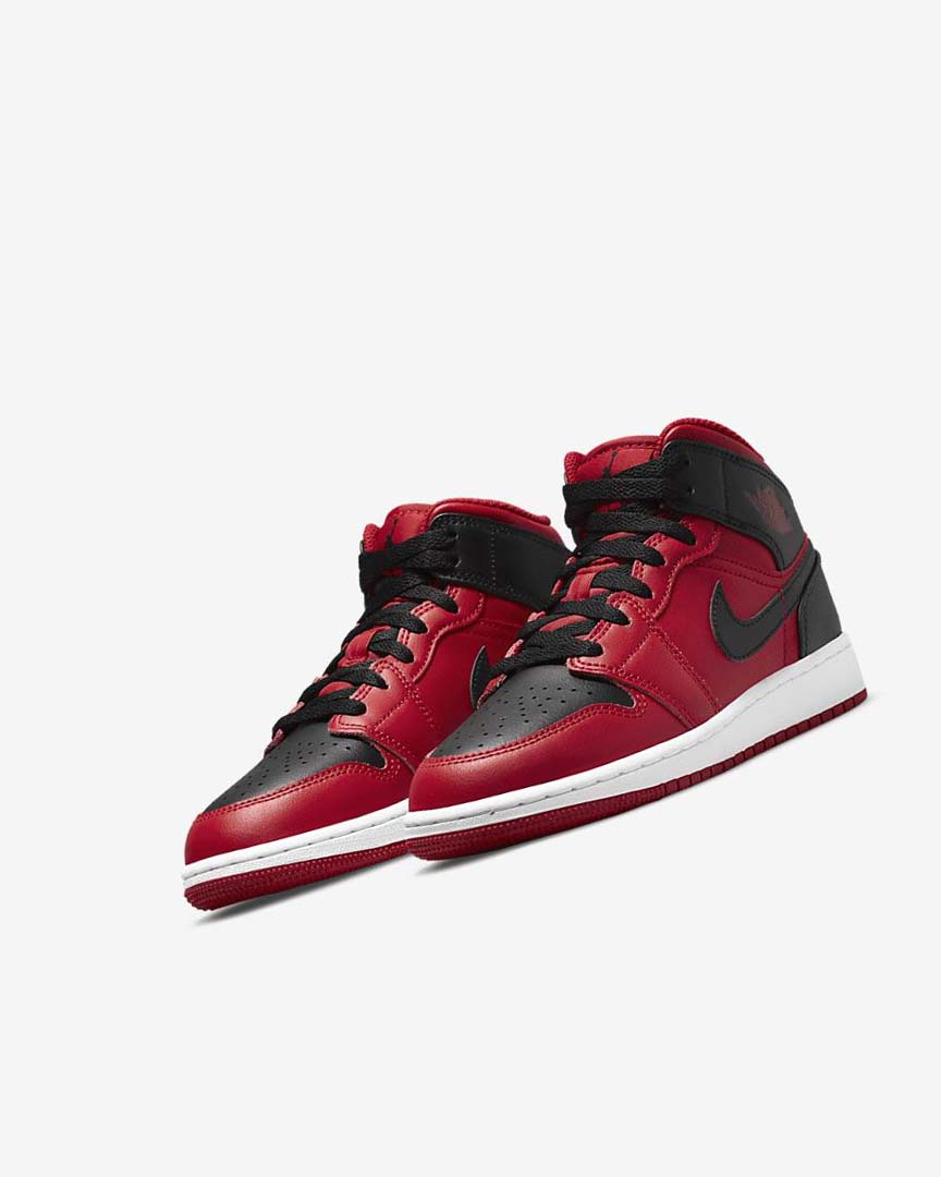 Zapatillas Nike Air Jordan 1 Mid Niño Rojas Blancas Negras | CR5433