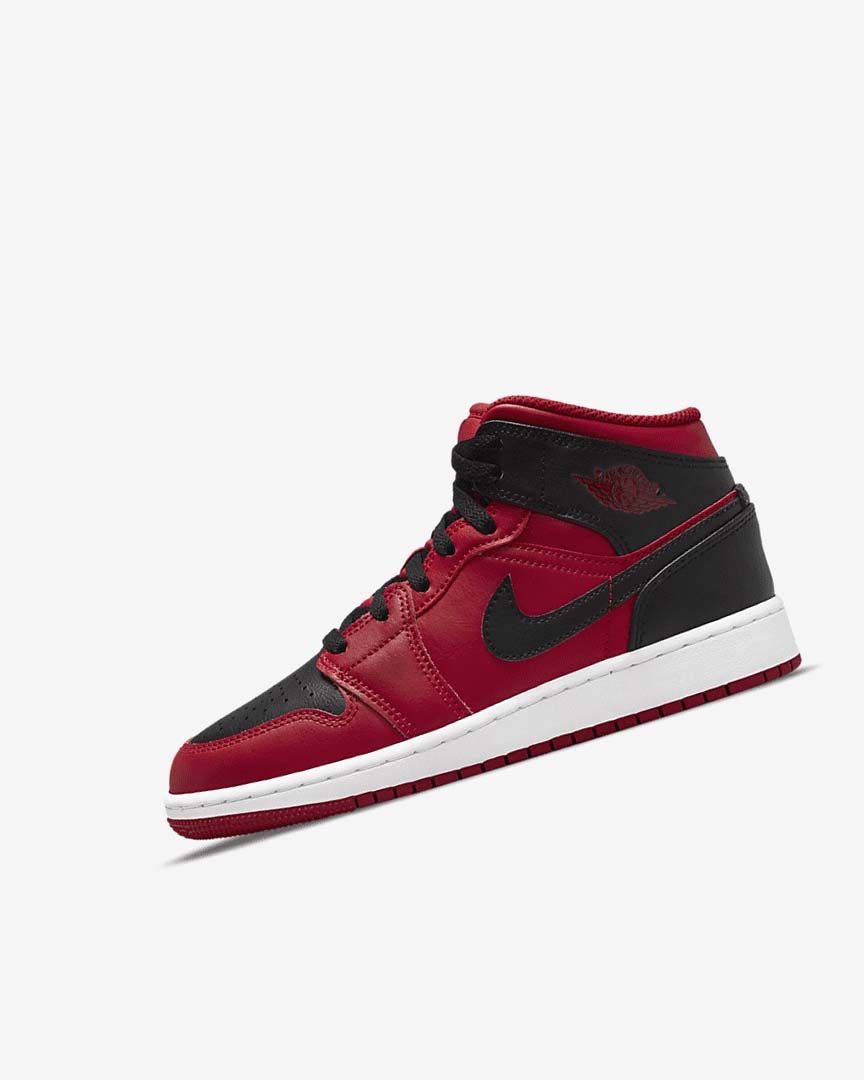 Zapatillas Nike Air Jordan 1 Mid Niño Rojas Blancas Negras | CR5433