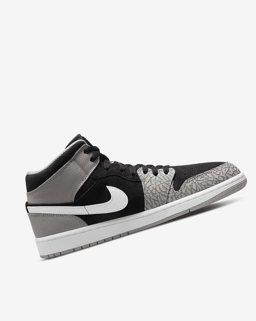 Zapatillas Nike Air Jordan 1 Mid SE Hombre Negras Blancas Gris Claro Rojas | CR5597