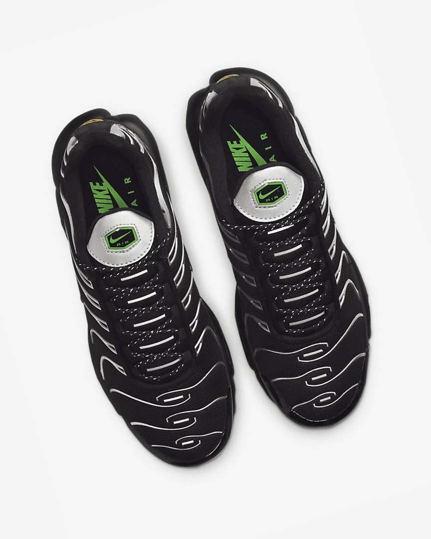 Zapatillas Nike Air Max Plus Hombre Negras Verde Metal Plateadas Negras | CR3287