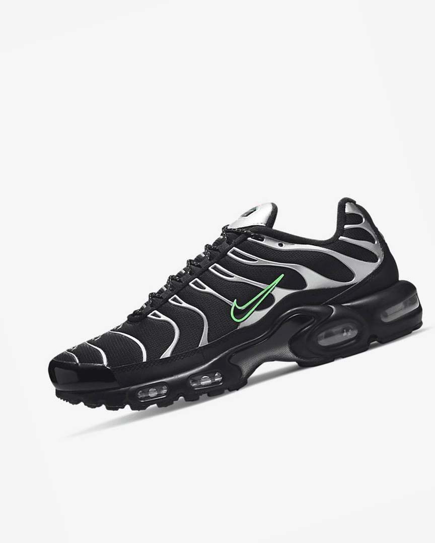 Zapatillas Nike Air Max Plus Hombre Negras Verde Metal Plateadas Negras | CR3287