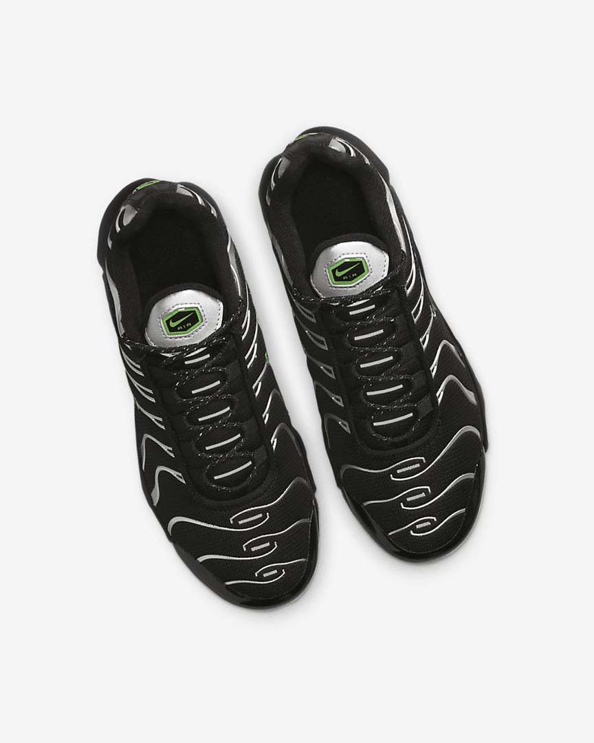 Zapatillas Nike Air Max Plus Niña Negras Verde Metal Plateadas Negras | CR3011