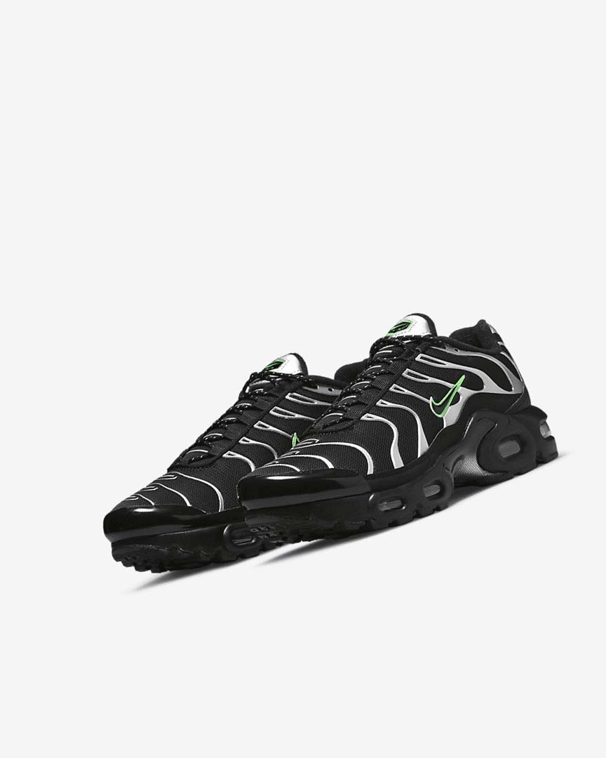 Zapatillas Nike Air Max Plus Niña Negras Verde Metal Plateadas Negras | CR3011