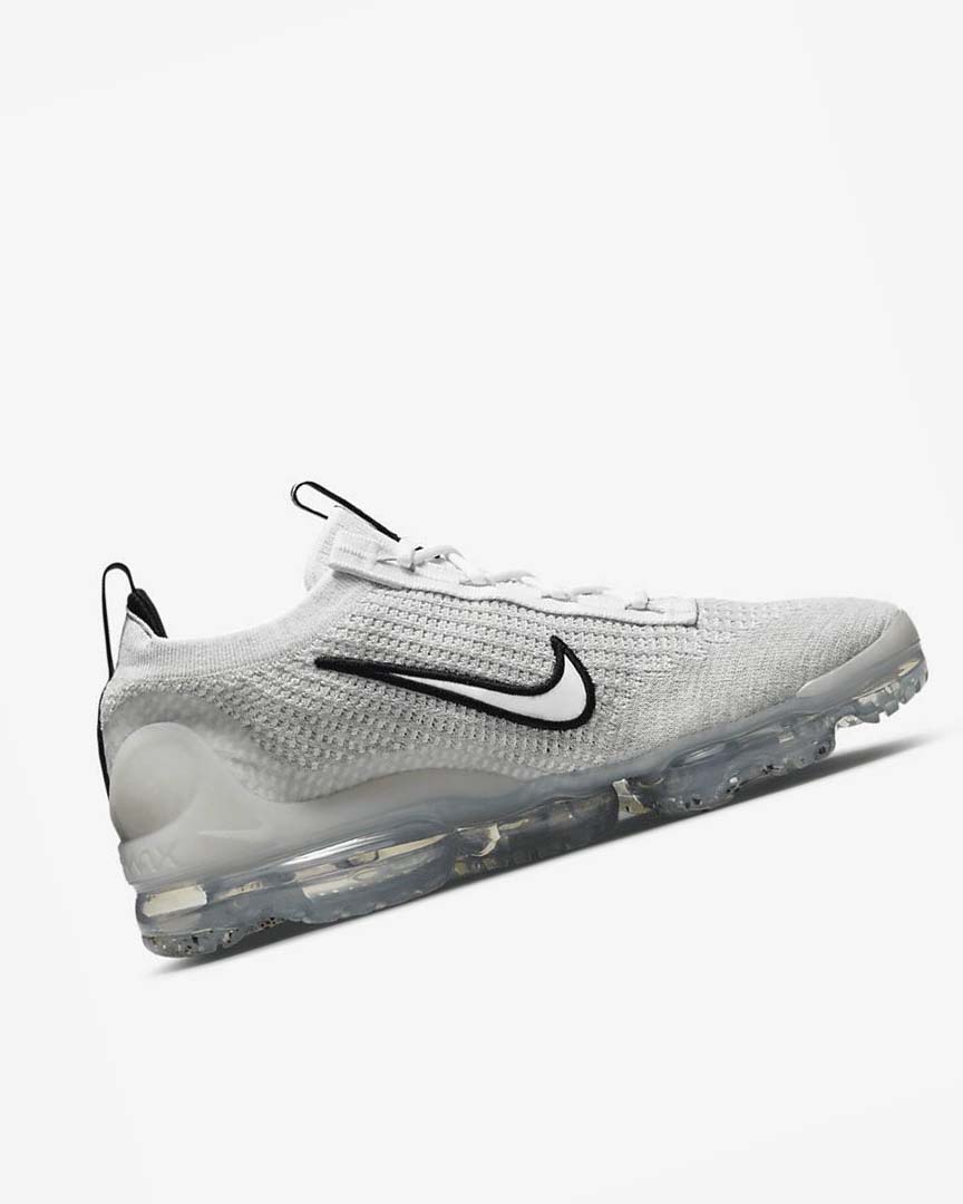 Zapatillas Nike Air VaporMax 2021 FK Hombre Blancas Negras Metal Plateadas Blancas | CR2449