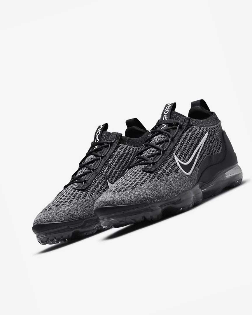 Zapatillas Nike Air VaporMax 2021 FK Hombre Negras Blancas Gris Oscuro Negras | CR3266