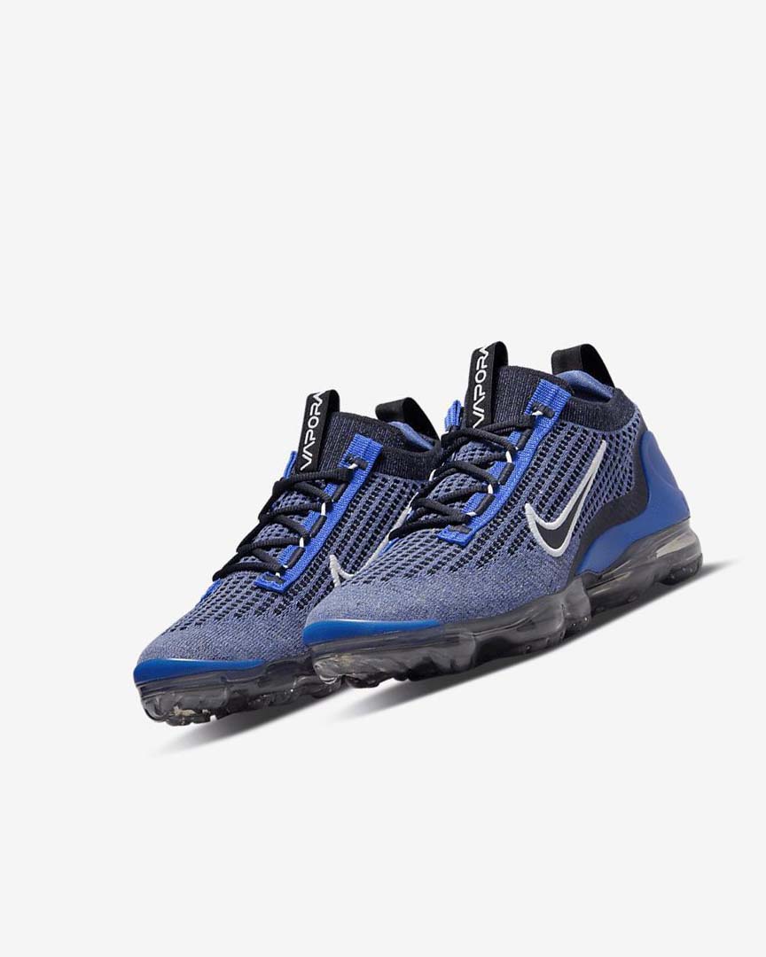 Zapatillas Nike Air VaporMax 2021 FK Niño Azul Real Blancas Gris Oscuro Negras | CR4624