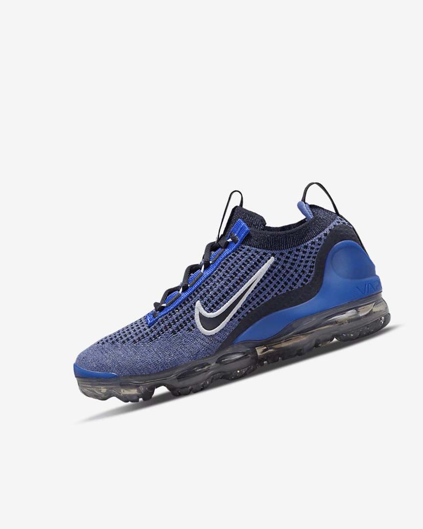 Zapatillas Nike Air VaporMax 2021 FK Niño Azul Real Blancas Gris Oscuro Negras | CR4624