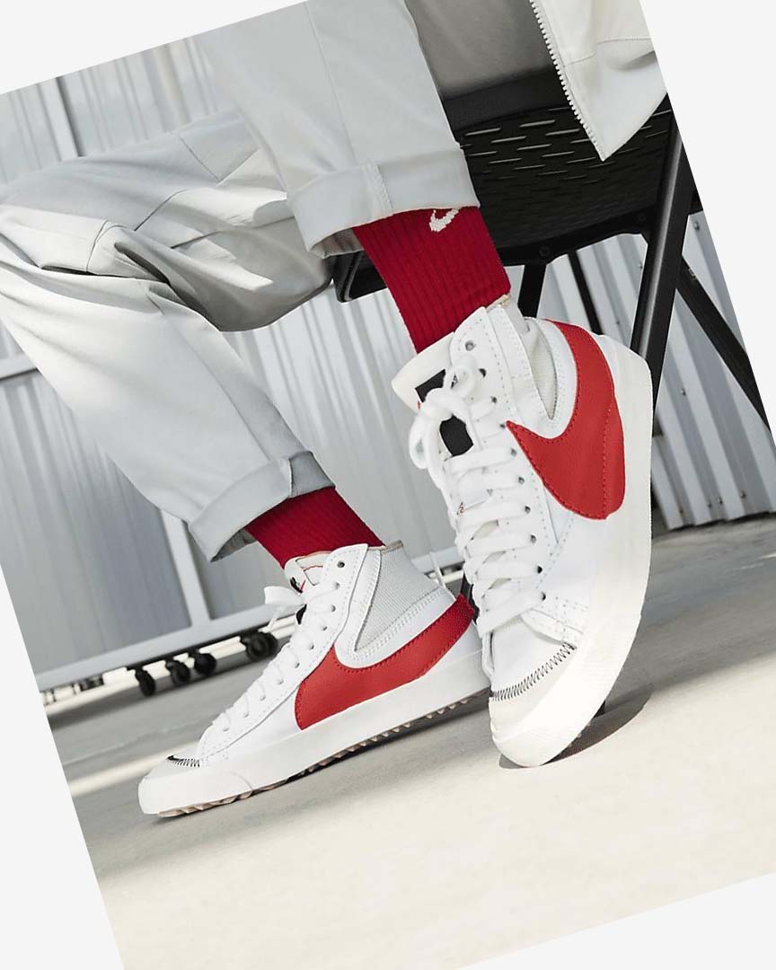 Zapatillas Nike Blazer Mid '77 Jumbo Hombre Blancas Blancas Rojas | CR5040