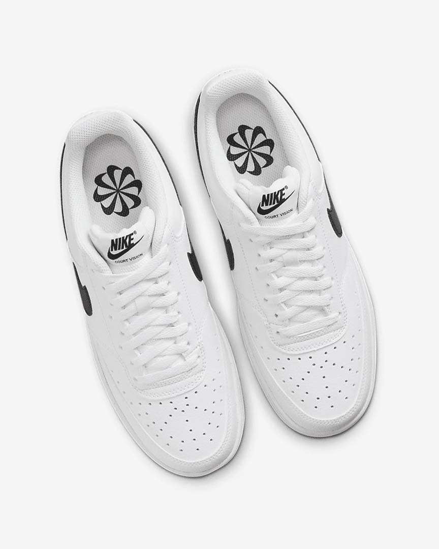 Zapatillas Nike Court Vision Low Next Nature Mujer Blancas Blancas Negras | CR2559