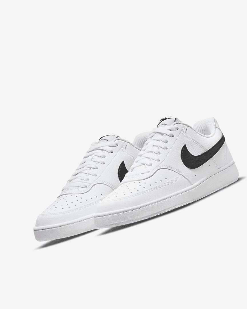 Zapatillas Nike Court Vision Low Next Nature Mujer Blancas Blancas Negras | CR2559