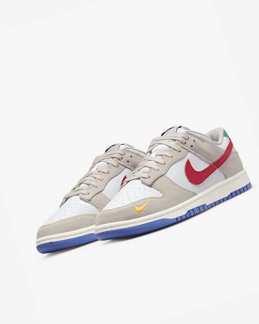 Zapatillas Nike Dunk Low Hombre Blancas Azul Real Rojas | CR4944