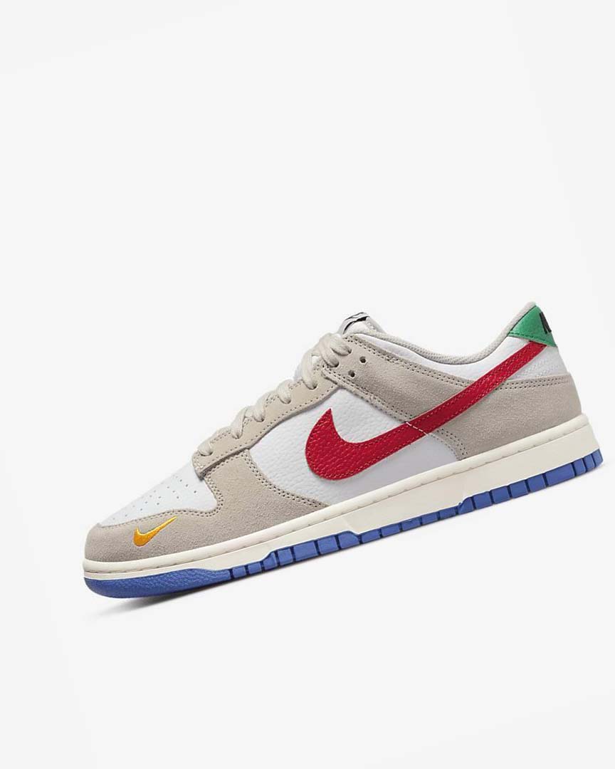 Zapatillas Nike Dunk Low Hombre Blancas Azul Real Rojas | CR4944