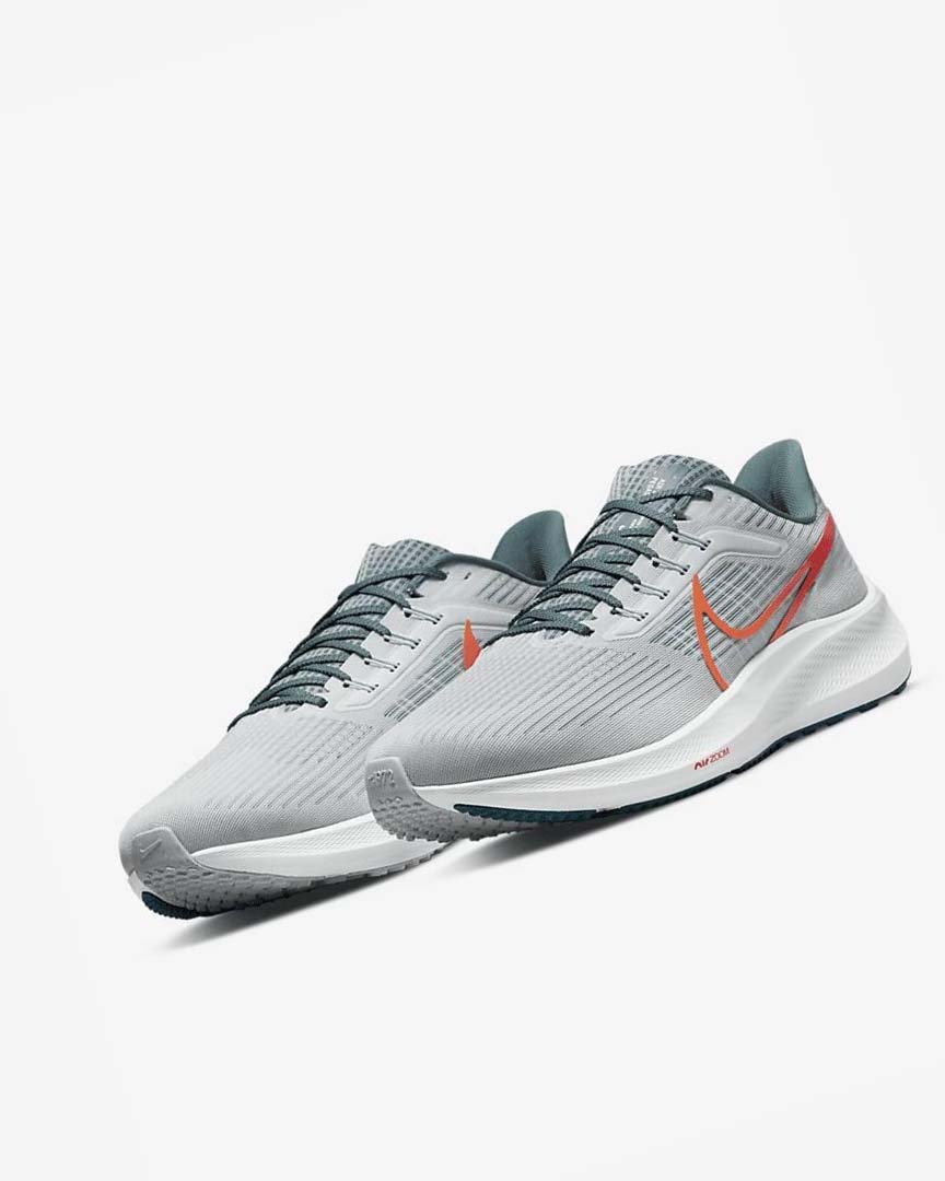 Zapatillas Running Nike Air Zoom Pegasus 39 Hombre Plateadas Naranjas | CR5090