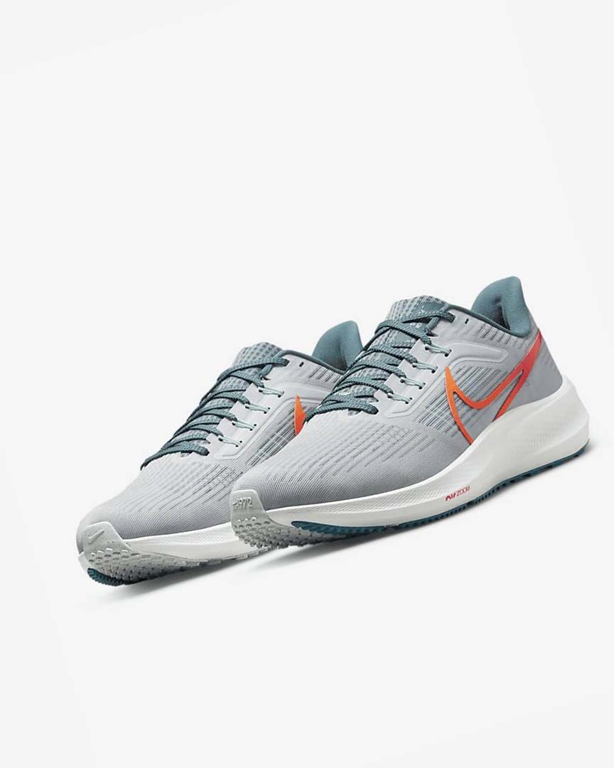 Zapatillas Running Nike Air Zoom Pegasus 39 Hombre Plateadas Naranjas | CR5301