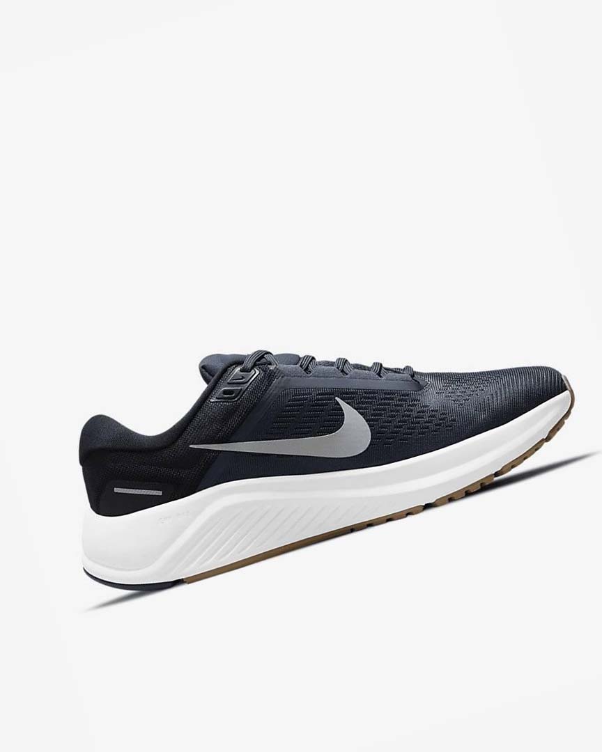 Zapatillas Running Nike Air Zoom Structure 24 Hombre Azules Negras Obsidian Oscuro Gris | CR2504