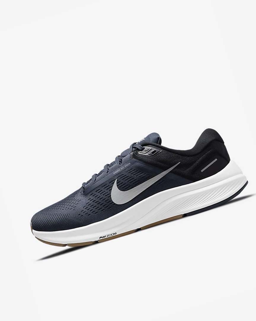 Zapatillas Running Nike Air Zoom Structure 24 Hombre Azules Negras Obsidian Oscuro Gris | CR2504