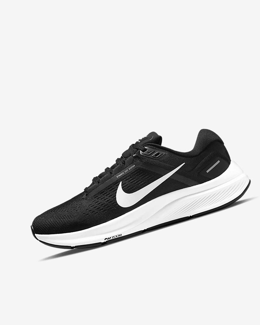 Zapatillas Running Nike Air Zoom Structure 24 Mujer Negras Blancas | CR2797