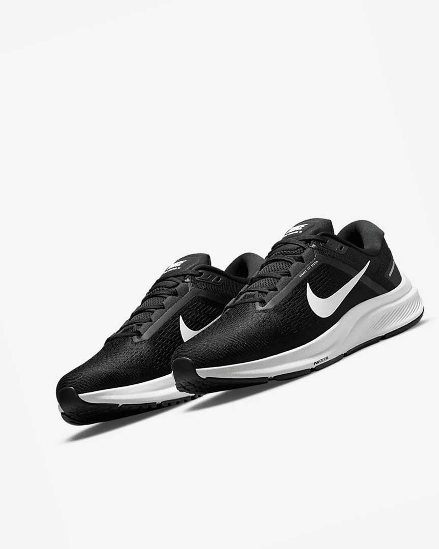 Zapatillas Running Nike Air Zoom Structure 24 Hombre Negras Blancas | CR5221