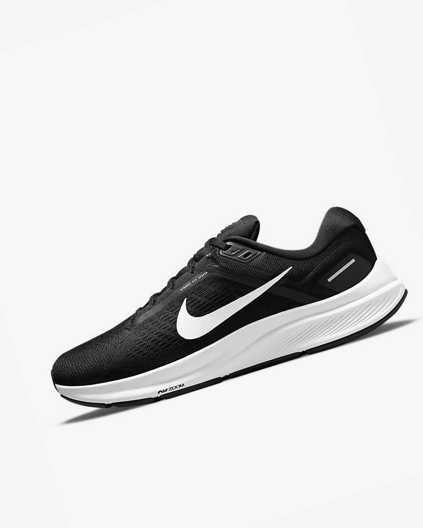 Zapatillas Running Nike Air Zoom Structure 24 Hombre Negras Blancas | CR5221