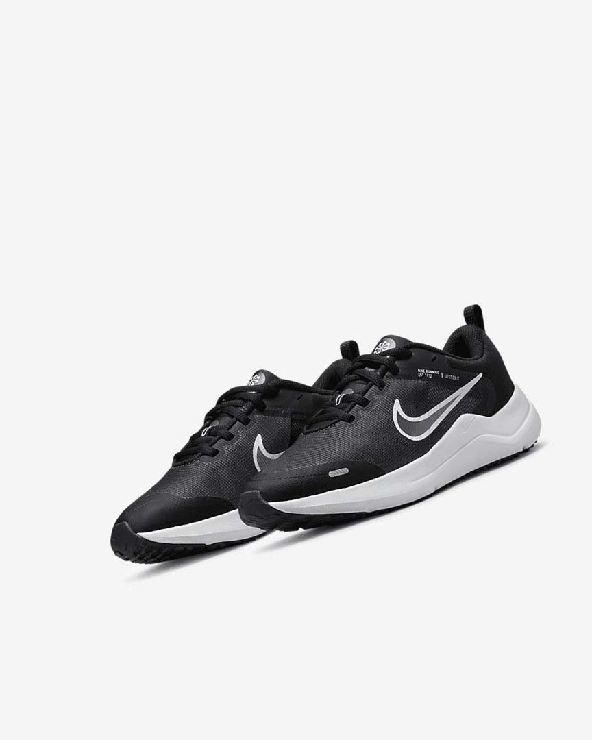 Zapatillas Running Nike Downshifter 12 Niño Negras Gris Oscuro Blancas | CR1161