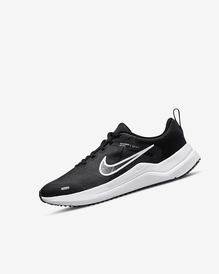 Zapatillas Running Nike Downshifter 12 Niño Negras Gris Oscuro Blancas | CR1161