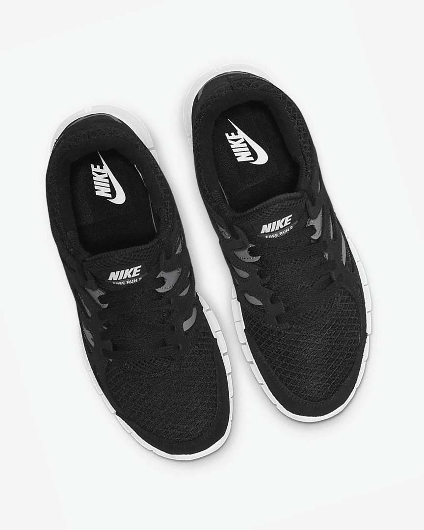 Zapatillas Running Nike Free Run 2 Hombre Negras Gris Oscuro Blancas | CR2484