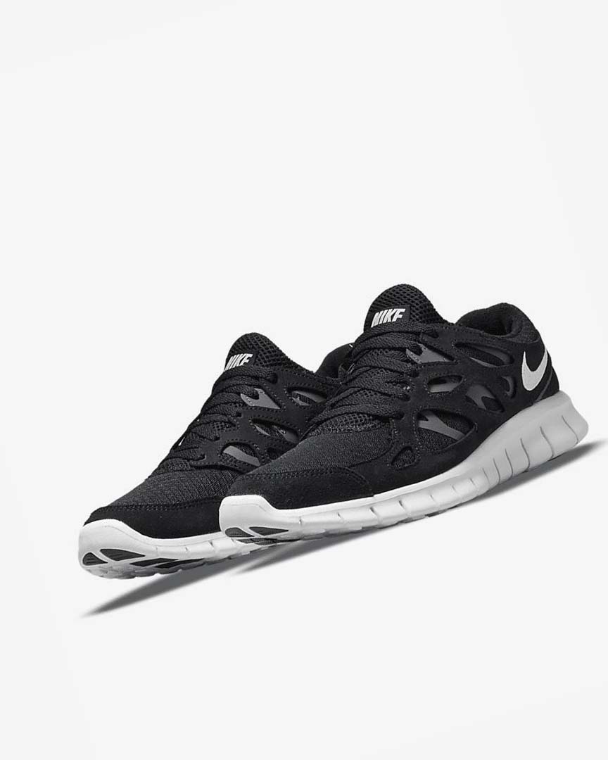 Zapatillas Running Nike Free Run 2 Hombre Negras Gris Oscuro Blancas | CR2484