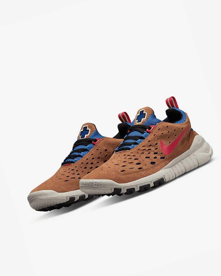 Zapatillas Running Nike Free Run Trail Hombre Azules Creme Claro Rojas | CR5166