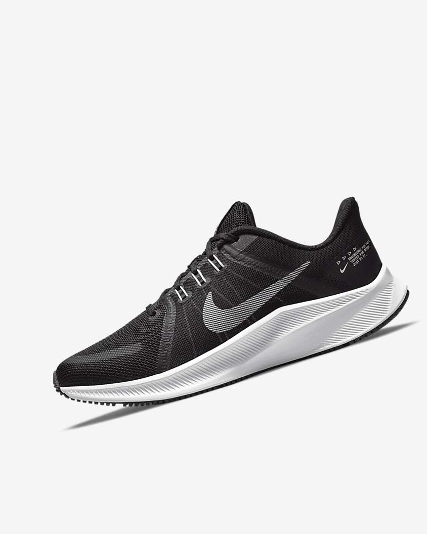 Zapatillas Running Nike Quest 4 Mujer Negras Gris Oscuro Blancas | CR2362