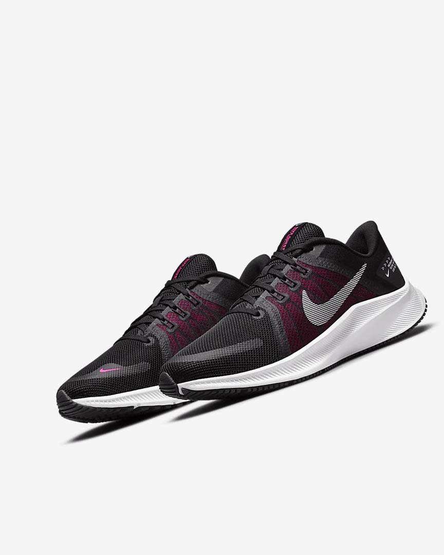 Zapatillas Running Nike Quest 4 Mujer Negras Rosas Gris Oscuro Blancas | CR3001