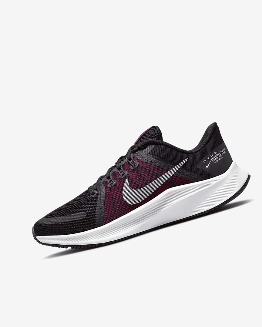 Zapatillas Running Nike Quest 4 Mujer Negras Rosas Gris Oscuro Blancas | CR3001