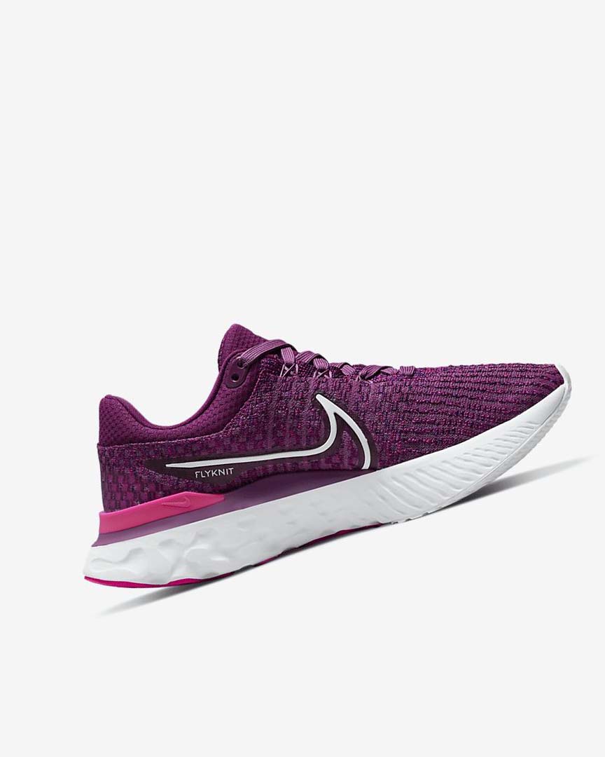 Zapatillas Running Nike React Infinity Run Flyknit 3 Mujer Burdeos Claro Rosas Blancas | CR2543