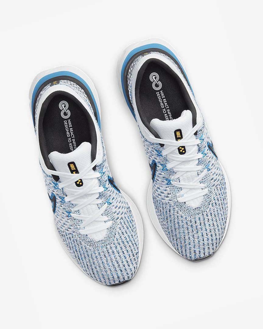 Zapatillas Running Nike React Infinity Run Flyknit 3 Hombre Blancas Azules Azules Negras | CR3110