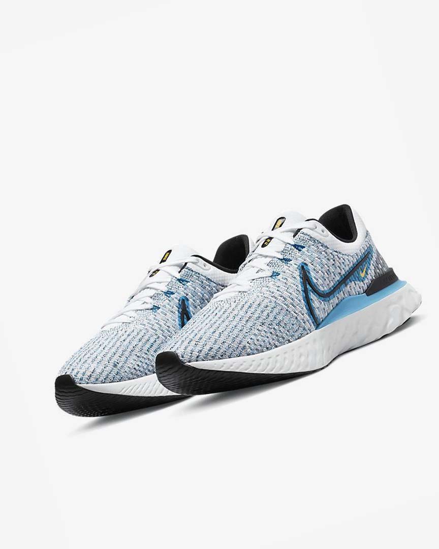 Zapatillas Running Nike React Infinity Run Flyknit 3 Hombre Blancas Azules Azules Negras | CR3110