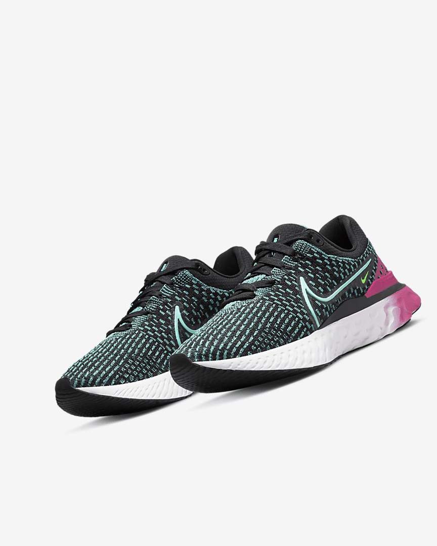 Zapatillas Running Nike React Infinity Run Flyknit 3 Mujer Negras Rosas Turquesa Turquesa | CR4743