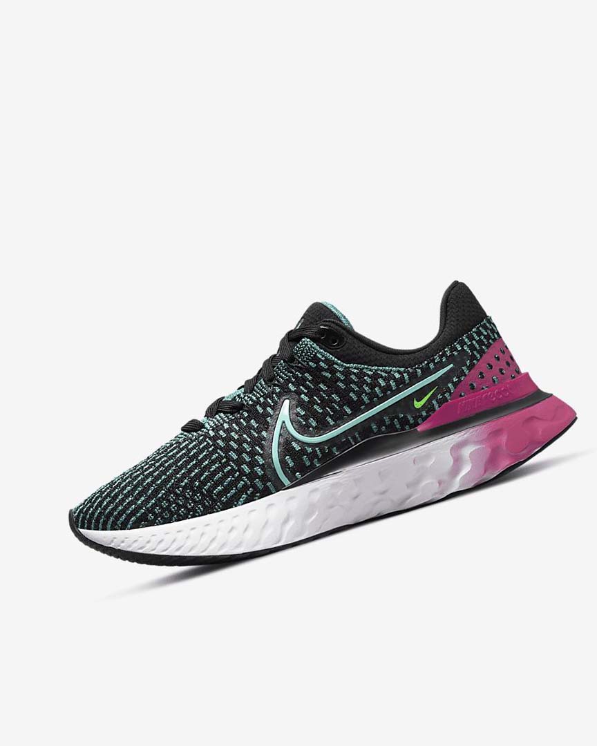 Zapatillas Running Nike React Infinity Run Flyknit 3 Mujer Negras Rosas Turquesa Turquesa | CR4743