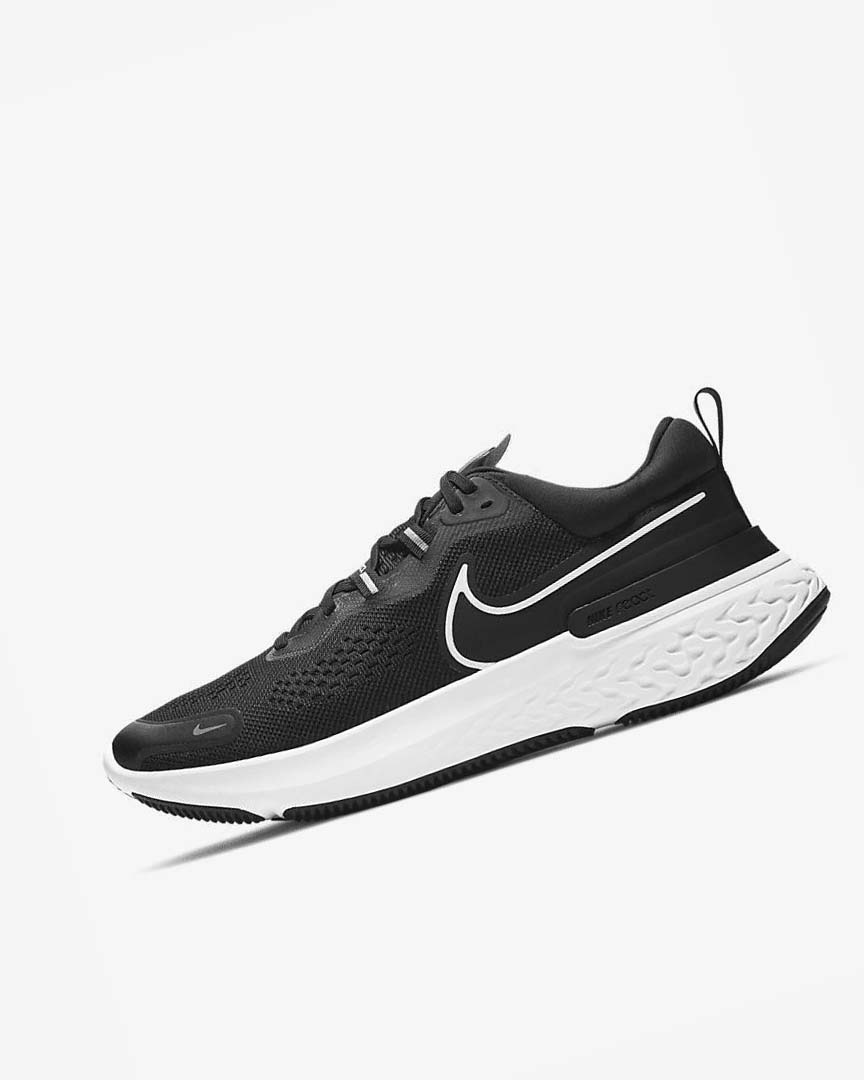 Zapatillas Running Nike React Miler 2 Hombre Negras Gris Blancas | CR5045