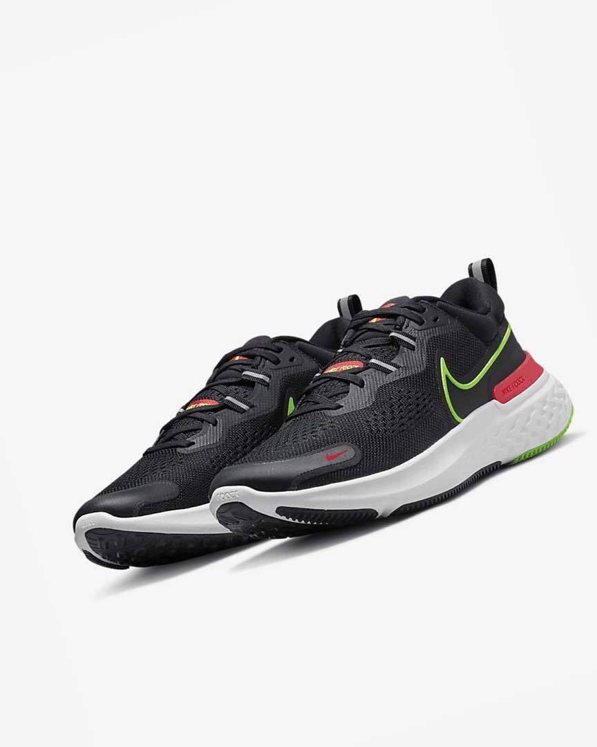 Zapatillas Running Nike React Miler 2 Hombre Negras Rojas Blancas Verde | CR5544