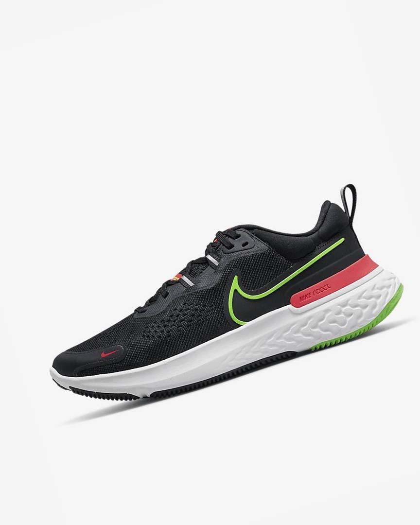 Zapatillas Running Nike React Miler 2 Hombre Negras Rojas Blancas Verde | CR5544