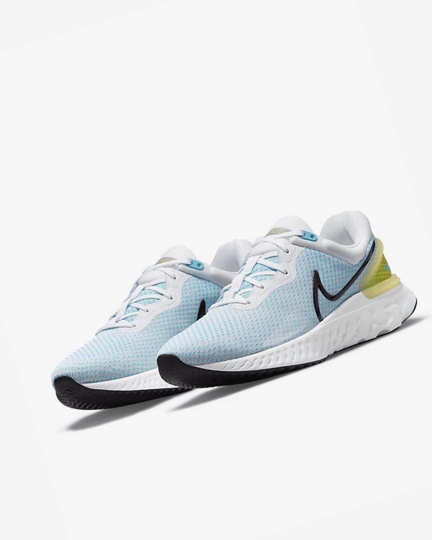 Zapatillas Running Nike React Miler 3 Hombre Blancas Azules Negras | CR2232