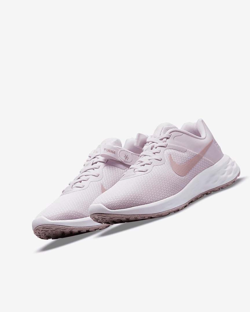 Zapatillas Running Nike Revolution 6 FlyEase Next Nature Mujer Moradas Claro Blancas | CR2257