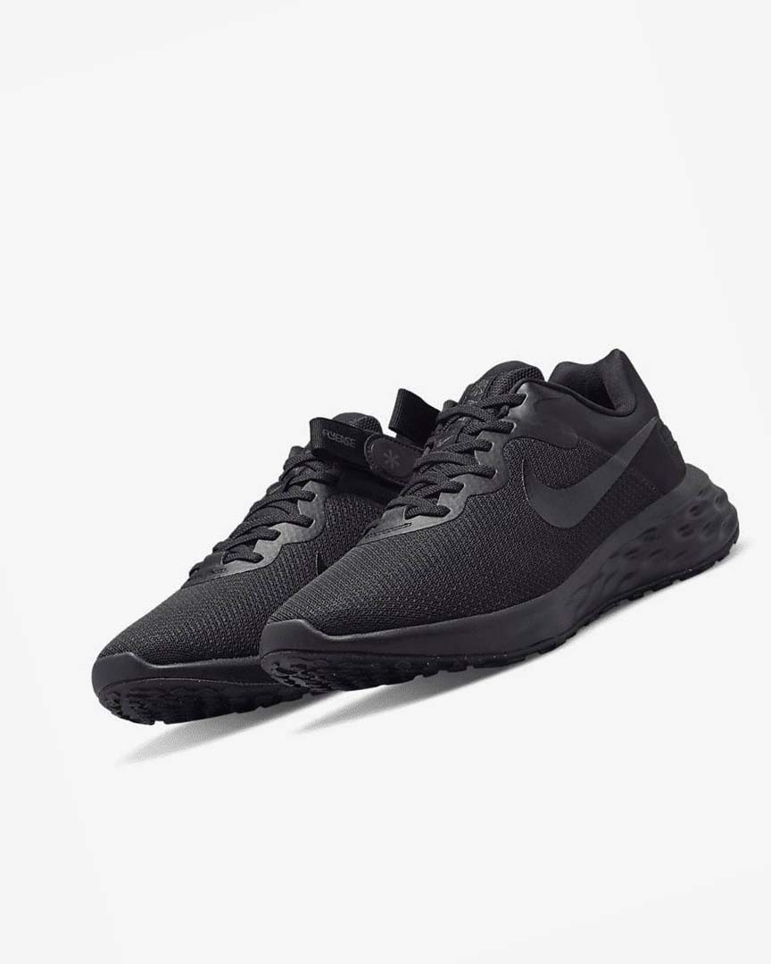 Zapatillas Running Nike Revolution 6 FlyEase Next Nature Hombre Negras Gris Oscuro Negras | CR2896