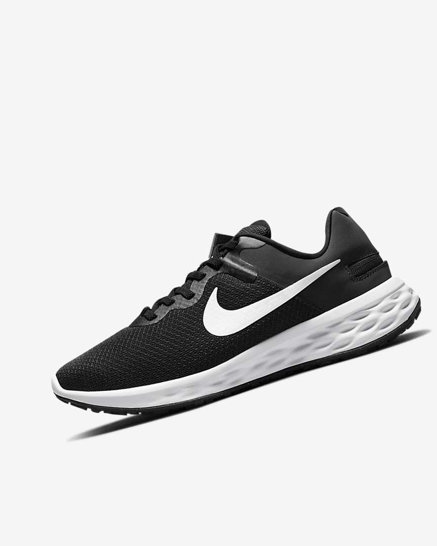 Zapatillas Running Nike Revolution 6 FlyEase Next Nature Mujer Negras Gris Oscuro Gris Blancas | CR5047